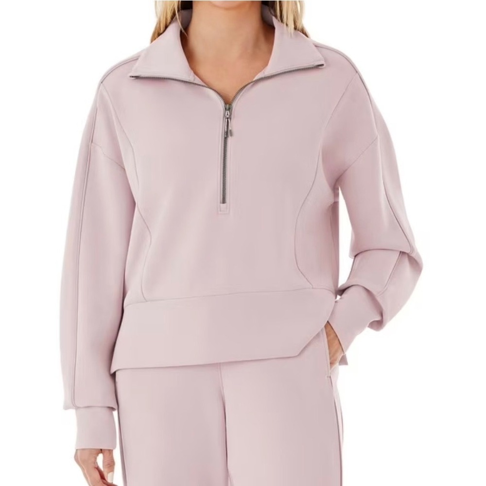 Members Mark NEW Women XXL Sandwash Half Zip Pullover Lavender Mauve Sweatshirt